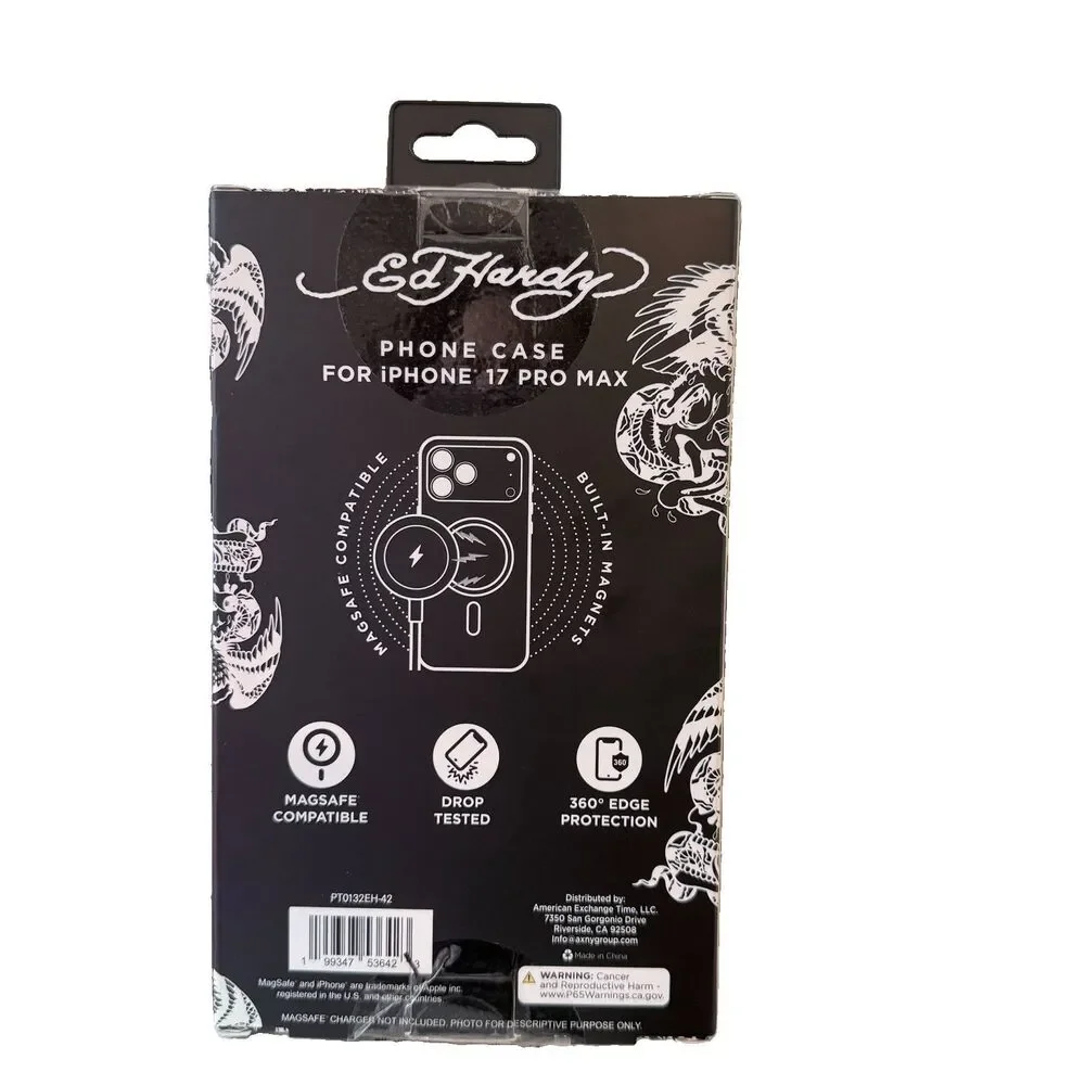 Ed Hardy Phone Case For iphone 17 Pro Max Magsafe-360 Edge Protection New In Box
